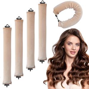 lyualma 4 Pezzi Bigodini Senza Calore Arricciacapelli Senza Calore Con Asticelle Flessibili E Ganci Arricciacapelli Bigodino Fai Da Te Senza Calore per Tutti i Tipi di Capelli