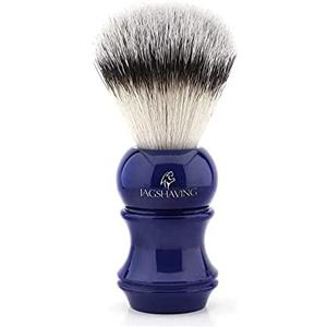 Jag Shaving Pennello da barba sintetico con manico in resina. spazzola in schiuma morbida e delicata sulla pelle