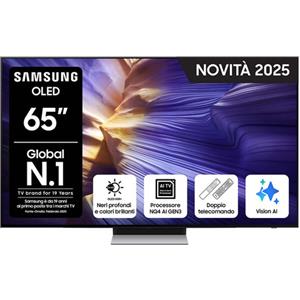Samsung OLED AI TV 65'' QE65S90FATXZT 4K, Processore NQ4 AI Gen3, 4K AI Upscaling Pro, Schermo antiriflesso, OLED HDR, Dolby Atmos & OTS Lite, Laser Slim