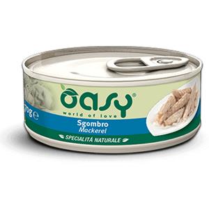 Oasy Sgombro 70 g - Alimento Naturale per Gatti Adulti, Senza Conservanti