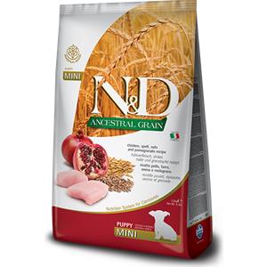 Farmina N&D Ancestral Grain Puppy Mini - Pollo e Melograno, Alimento Completo per Cuccioli di Taglia Piccola - 800g