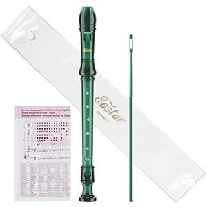 Eastar Flauto Dolce Soprano Verde Scuro per Studenti, Diteggiatura Tedesca Do, Kit Pulizia e Custodia, ERS-1GG, Uso Scolastico