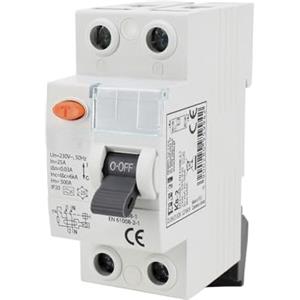 Blendend Interruttore differenziale 2 poli 63A 30mA, protegge da scosse elettriche e sovraccarichi in impianti elettrici.