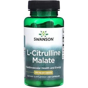 SWANSONS Swanson L-Citrulline Malate complesso, 750 mg - 60 caps, supporto per la resistenza e il sistema cardiovascolare