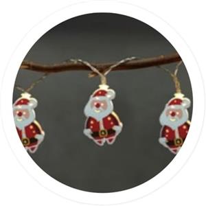 VoltShine Ghirlanda a LED, 1,35 m, motivo: Babbo Natale, a batteria, ideale per decorazioni natalizie e ambienti festivi