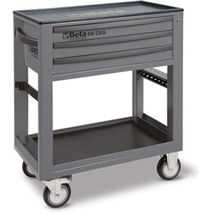 Beta - BW C50S-G Carrello porta attrezzi da lavoro BW C50S con 3 cassetti, portaflaconi laterale integrato, portagiravite laterale - vuoto - Grigio
