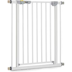 hauck Cancelletto di Sicurezza per Bambini Autoclose N Stop - Cancelletto per Bambini per Aperture da 75-80cm - Chiusura Automatica - Fissaggio a Pressione, Estensibile - Per Porte e Scale - Bianco