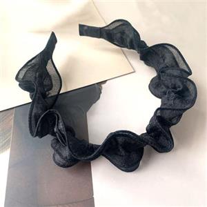 Umiin Fascia per capelli, con orecchie di panda, fasce per capelli, per spa, yoga, maschera, trucco, corsa, lavaggio viso, accessori per capelli, per donne, ragazze, ragazzi (pizzo-nero, F)