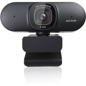Nuroum V32-AF Webcam 4K 8MP 1080P/60fps, 1440P/30fps per Streaming Sony CMOS con Messa a Fuoco Automatica, Doppio Microfono a Cancellazione di Rumore/Incorniciatura Automatica, Videocamera PlugPlay