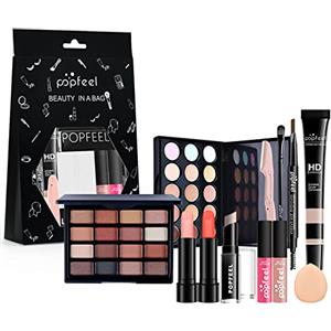 FantasyDay Set di Trucchi, FantasyDay Kit di Bellezza Cosmetici Kit per Occhi, Viso e Labbra - Natale Regalo Xmas Makeup Gift Set con Correttore, Rossetti, Lucidalabbra, Palette Ombretti, Mascara, Trousse, Fard