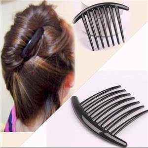 Umiin 2 pezzi pettinini laterali francesi, pettine decorativo di plastica per capelli con denti, pettinini per capelli, scivoli per capelli, accessori per donne sposa, capelli spessi (nero)