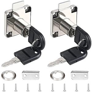 GZGXKJ 2 Pezzi Serratura Cassetto Scrivania, Blocco per Cassetti con Chiavi, Cilindro per Serrature a Camma, Adatto per Cassetto Armadietto Cassetta Postale Cassetto Armadio