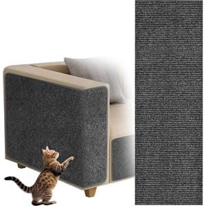 ZoneYan Tappetino Antigraffio Autoadesivo per Gatti, ZoneYan 100 x 30 cm Ritagliabili Tappeto Tiragraffi per Gatti, DIY Tappetino Tiragraffi Autoadesivo per Gatti, Protegge Tappeti e Divani (Grigio Scuro)