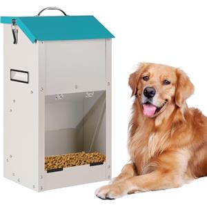 MasXirch Alimentatore a Gravità Zincato per Cani, Distributore di Cibo per Cani Di Razza, Alimentatore di Cibo a Gravità per Animali Domestici All'Aperto da 7,5 Libbre