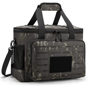 HSHRISH Borsa frigo 20L Borsa termica porta pranzo tattica - grande borsa frigo isolata per adulti maschi: impermeabile e durevole, parco picnic spiaggia picnic campeggio,supermercato shopping Nero mimetico