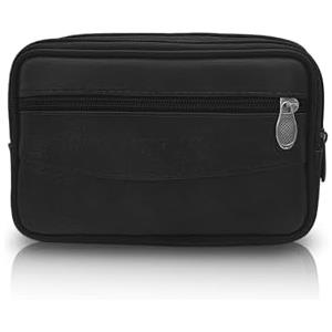 WisePoint Marsupio da uomo, impermeabile, per cellulare, con cerniera in metallo, multifunzione, per escursionismo, cellulare, chiavi dell'auto, porta carte, Nero , 7 * 4.3 * 1.6 inches, Semplice