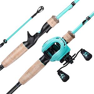 Sougayilang Baitcaster Combos, Combo Baitcasting leggero, combo di canne da pesca M/MH Baitcasting 2 pezzi, kit canna da pesca e mulinello 5.9FT/6.9FT-1.8-LR