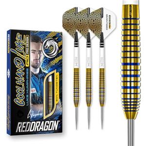 RED DRAGON Luke Humphries TX3 Gold SE - Set di Freccette in tungsteno, 22 g, con voli e fusti