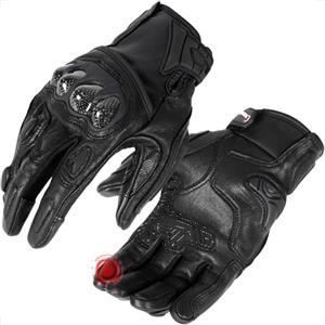 Evermotor Guanti da Moto in Pelle di Capra per Uomo e Donna - Guanti Invernali con Funzione Touchscreen e Protezione Nocche in Carbonio, Ideali per Scooter, MTB, Ciclismo e Corse su Strada - XL