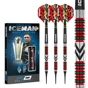 RED DRAGON Gerwyn Price Iceman Firebird Set di Freccette in tungsteno Softip Premium da 18 Grammi con Alette e steli