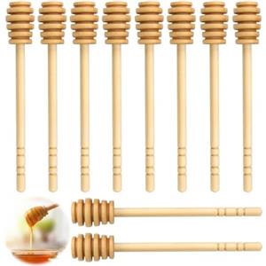 SPRHR 10 Pezzi Bastoncini, Cucchiaio Legno Design Scanalato, Dosatore, Adatto per Aggiungere nella Preparazione di Torte, Dessert, Pietanze alla Griglia o Bevande