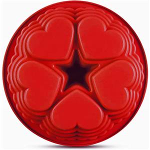 FantasyDay® Stampo in Silicone per Torte/Tortiera Forma di Cuore, 24.5 cm Muffa da Forno per Biscotti, Cioccolato, Tortini, Cioccolato, Torte, Dolci, Muffin, Pudding - Antiaderente & Termoresistente