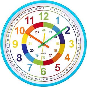 VINILITE Orologio da Parete Educativo per Bambini Orologio da Muro Silenzioso Orologio per la Camera da Letto, Adatto per la Scuola 30 cm