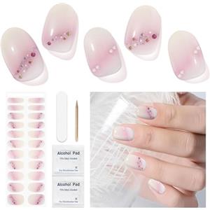 DUKASOU Unghie in gel adesive - confezione da 22 adesivi per smalto, pellicole per unghie in gel, adesivi autoadesivi per nail art, strisce di smalto, adesivi per unghie in gel