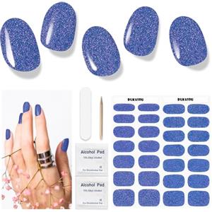 DUKASOU Unghie Gel Adesive UV - 28 Pcs Smalto Adesivo per Unghie Adesivi Unghie Gel Nail Stickers Full Wraps Lampada LED Adesivi per Unghie in Gel Curati Con Lima per Unghie e Stick per Donne Ragazze