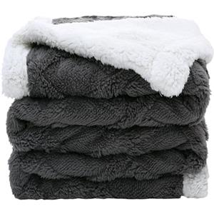 amo nenes Coperta da Divano Morbida 100 * 150cm, 2 Strati Blanket Singolo Pile per Bambini, Plaid Decorativo Multiuso Soggiorno Interno Esterno, Copridivano a Maglia per Tutto l'anno, Grigio Scuro