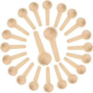 Granvoo 20 Pezzi Cucchiaini Legno Piccolo Mini Cucchiai Legno Cucchiai di Legno Fatti a Mano Cucchiaini da Cucina per Miele, Caffè, Tè, Condimenti, Sale, Caffè, Tè (6.8 x 2.4 x 1cm)