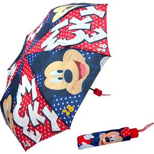 Clondo Ombrello Pieghevole per Bambini, Per Topolino Fan, Diametro Aperto 80cm, Compatto e Leggero, Ideale Anche Per La Scuola, Portatile per Borsa e Zaino