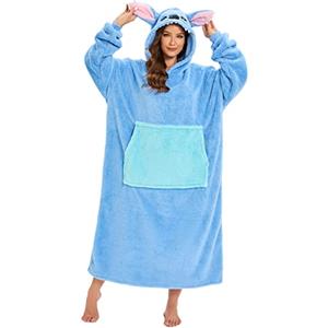 LATH.PIN Felpa con cappuccio, oversize, con cappuccio, con cappuccio, calda, felpa con cappuccio, a maniche lunghe, per uomini, adulti, con tasca frontale, Blu, Taglia unica