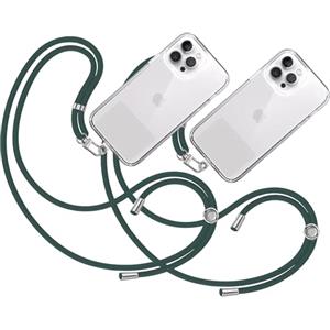 TBOC 2X Cordino Catenella Laccio Strap Porta Cover [Verde Scuro] Telefono Cellulare da Collo - Tracolla Catenina Cordini da Phone Cellulari Telefoni Accessori Universale Laccetti Donna Uomo
