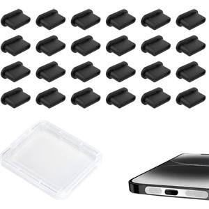 Azwood Tappo Antipolvere USB C, 24 Pezzi di Copertura in Silicone di Tipo C, connettore Antipolvere USB Tipo C, Porta Anti-Polvere, Compatibile con Smartphone e con dispositivi USB di Tipo C