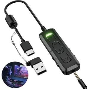 AIAUXAI Scheda Audio Esterna USB Virtuale 7.1 Surround Sound, Adattatore Audio USB C a Jack 3,5mm per Nintendo Switch, PC, laptop, Cuffie, Disattivazione Audio con un Clic