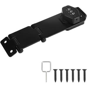 FOGAWA 4 Pollici Serratura a Combinazione Serrature con Combinazione Blocco Codice a 3 Cifre con Viti Fibbia Serratura Hasp Lock per Armadietti, Cassetti e Porte(nero)