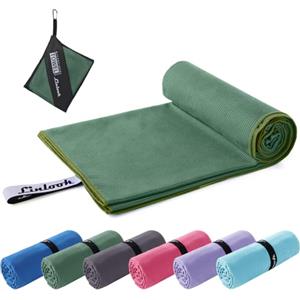 Linlook Asciugamani Microfibra - Palestra Morbido, Leggero, ad Asciugatura Rapida, Asciugamano da Viaggio Compatto, Telo Mare (Striscia- Verde, Una striscia (180x80 cm))