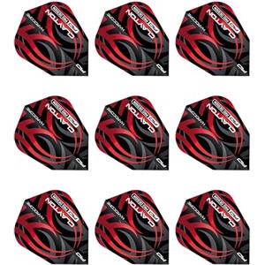 RED DRAGON Jonny Clayton - Alette per freccette tribali V-Standard, colore nero e rosso, 3 set per confezione (9 alette per freccette in totale)
