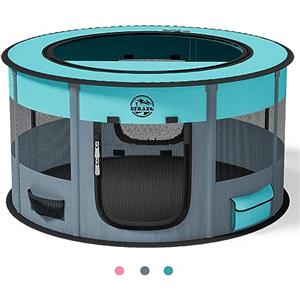 BEBANG Box per cani, grande penna pieghevole per animali domestici, per interni ed esterni, con custodia per il trasporto, ciotola per cibo per gatti, cuccioli, conigli..