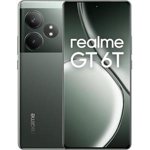 realme GT 6T 5G Smartphone 12+256GB, Chipset di Snapdragon 7+ Gen 3, Super display a 6000nit da 120Hz, Ricarica SUPERVOOC da 120W, Batteria massiva da 5500mAh, Verde, (no adapter)