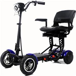 Glcfound Mobilità Per Scooter 4 Ruote Supporta 136Kg Deambulatori Per Anziani Scooter Leggero Con Sedile Per Adulti Anziani Disabili Dispositivo Di Mobilità Elettrica Pieghevole A 4 Ruote blue