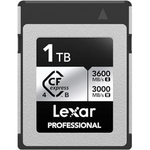 Lexar Professional CFexpress 4.0 Type B Silver Series 1TB, scheda Tybe B fino a 3600MB/s lettura/2600MB/s scrittura, scheda di memoria CF per video 8K Raw/DSLR, retroilluminazione con fotocamera XQD