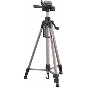 Cullmann - 52118 - Alpha 1800 Treppiede mobile con supporto per smartphone (altezza di estensione 140 cm, misura dell'imballaggio 56 cm, con testa a 3 vie, carico massimo 2 kg, peso 900 g), argento