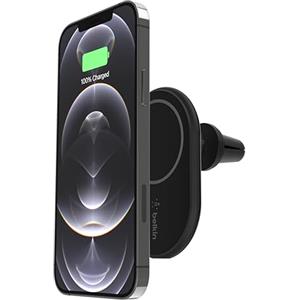 Belkin BoostCharge Supporto da auto magnetico per telefono, compatibile con MagSafe, iPhone 14/14 Plus, 13, 12, Pro, Max, mini, e altri (cavo e caricabatteria wireless inclusi)