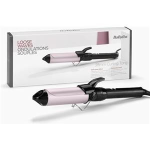 Conair LLC IT BaByliss Ferro arricciacapelli 38mm, Satin Touch, 10 temperature, riscaldamento rapido, supporto integrato, Nero e rosa, C338E