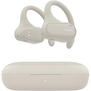 Belkin SoundForm ClearFit Auricolari Wireless Open-Ear Sportivi e Leggeri, Auricolari Bluetooth Resistenti all'Acqua (IPX5), Cuffie Wireless per Escursionismo, Ciclismo e Corsa, Grigio Sabbia