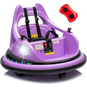 Mondial Toys Autoscontro Elettrico 12V Macchina Elettrica per Bambini Giostrina Supercar girevole 360 con Telecomando Cintura a 5 Punti Bluetooth Suoni Luci a Led fino a 5 6 anni Violetto