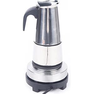 Fyssnn Caffettiera elettrica da 200 ml/300 ml, 220 V, in acciaio inox, con fornello elettrico, adatta per casa o caffè, ecc. (300 ml)