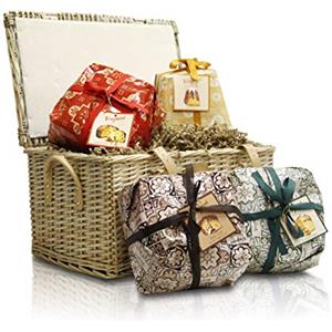 Passerini Elegante cesto natalizio con la migliore selezione italiana di Panettoni Milanesi